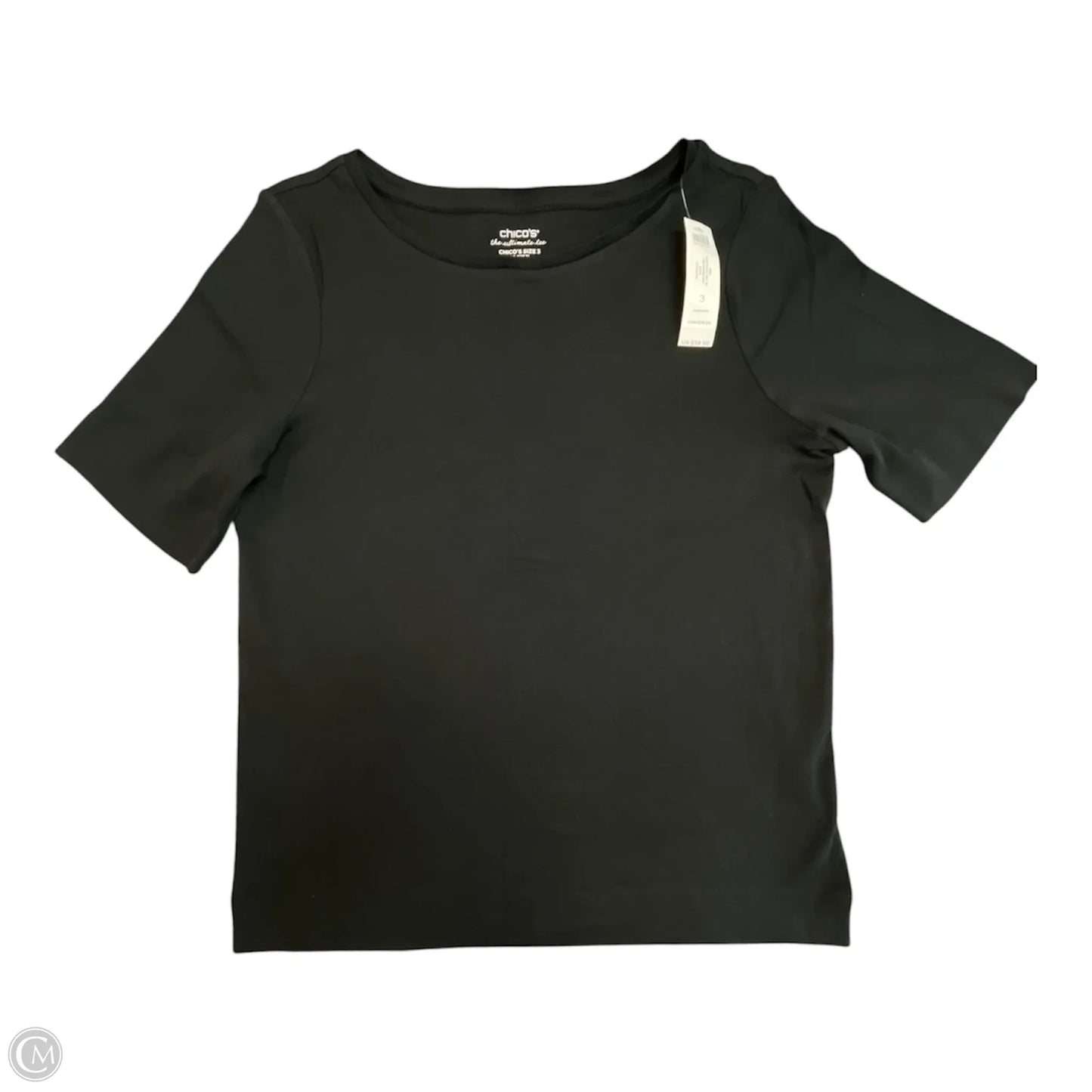 Top Short Sleeve Basic By Chicos In Black, Size: Xl
