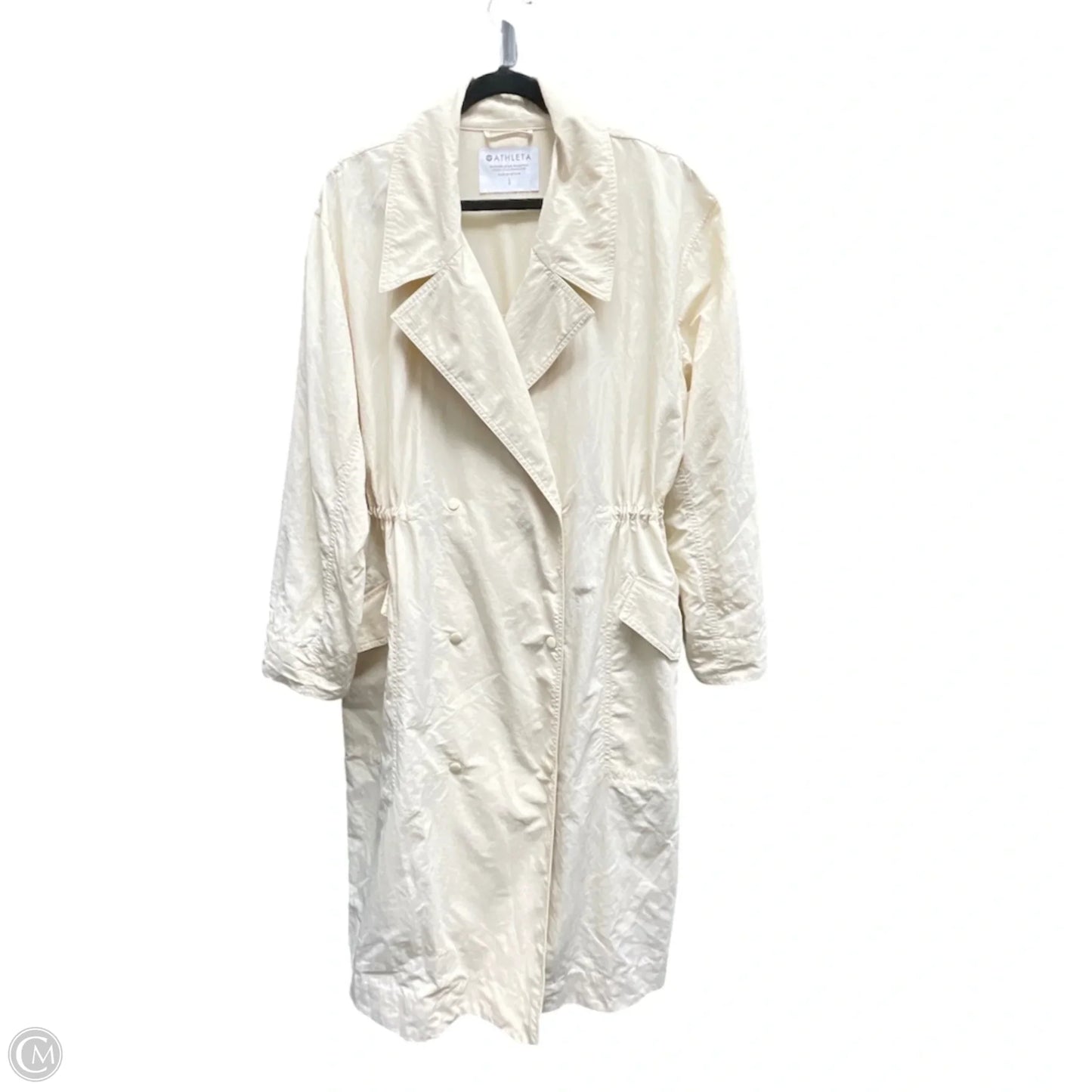 Coat Trench Coat By Athleta In Cream, Size: L