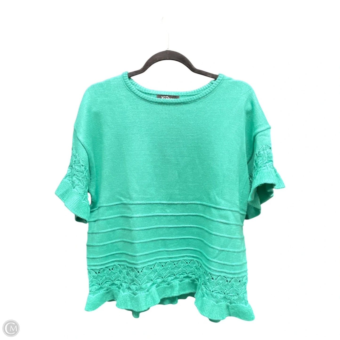 Sweater Short Sleeve By Yeokou In Green, Size: M