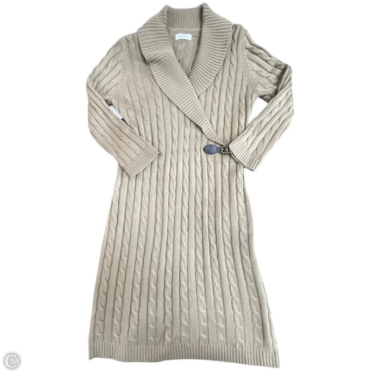 Dress Sweater By Calvin Klein In Brown, Size: L