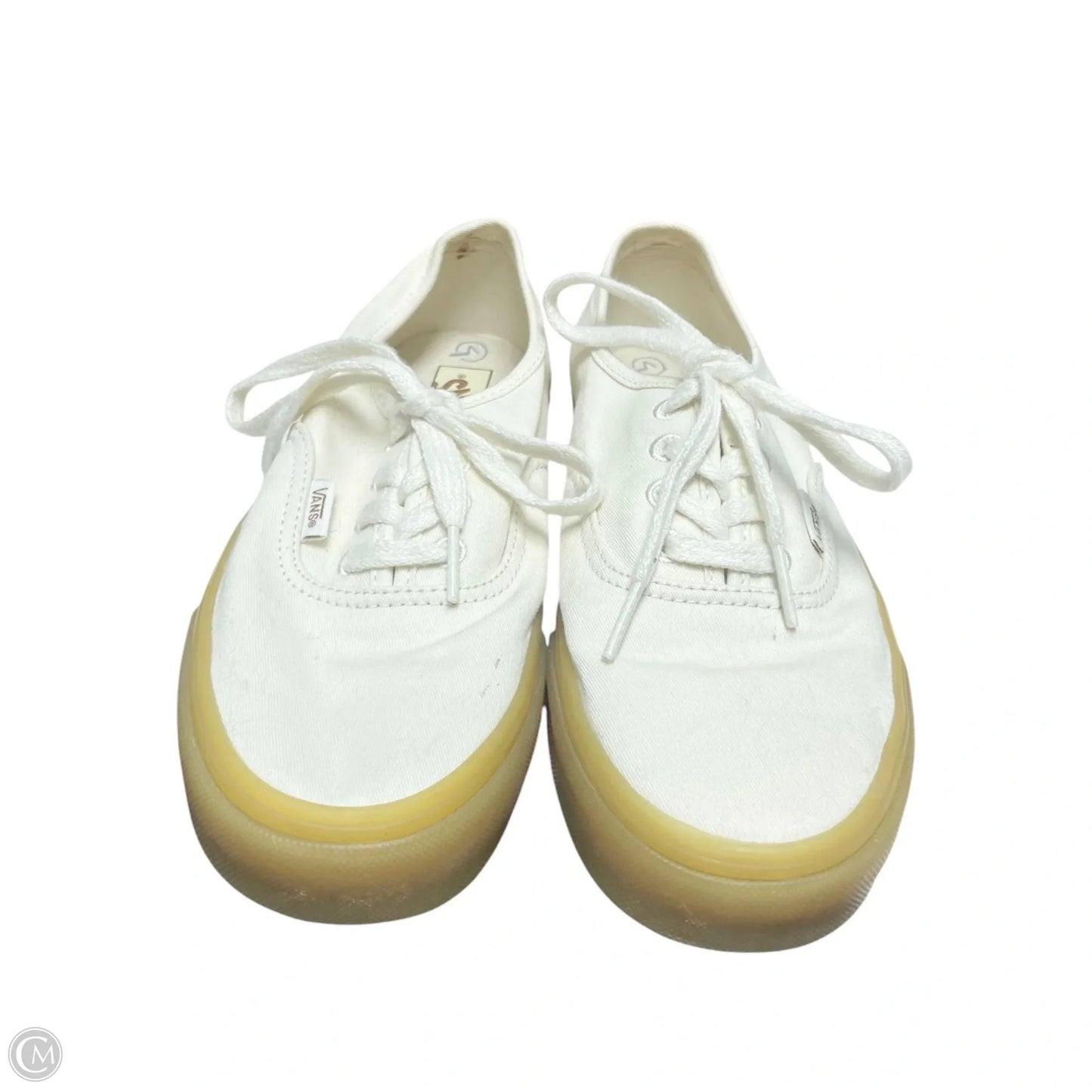 Shoes Sneakers By Vans In Cream & Tan, Size: 6.5