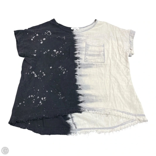 Top Short Sleeve By Umgee In Black & Cream, Size: Xl