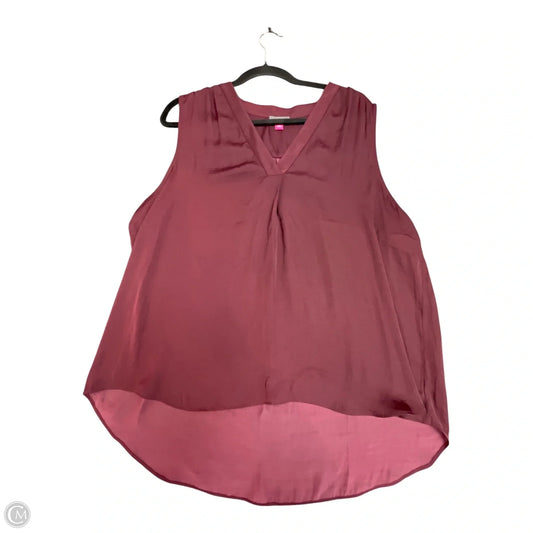 Blouse Sleeveless By Vince Camuto In Maroon, Size: Xl