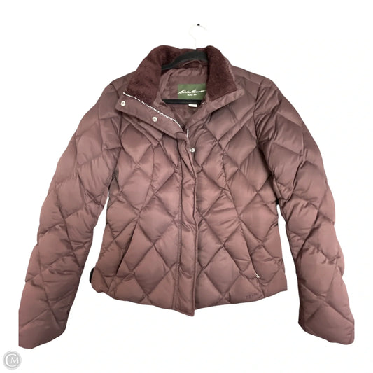 Jacket Puffer & Quilted By Eddie Bauer In Maroon, Size: S