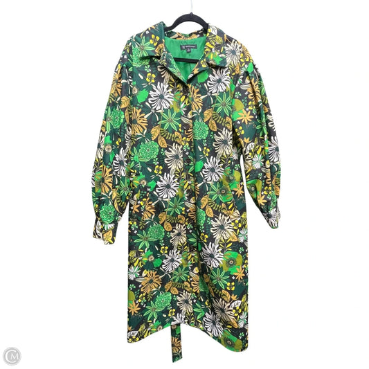 Coat Trench Coat By Inc In Floral Print, Size: Xl
