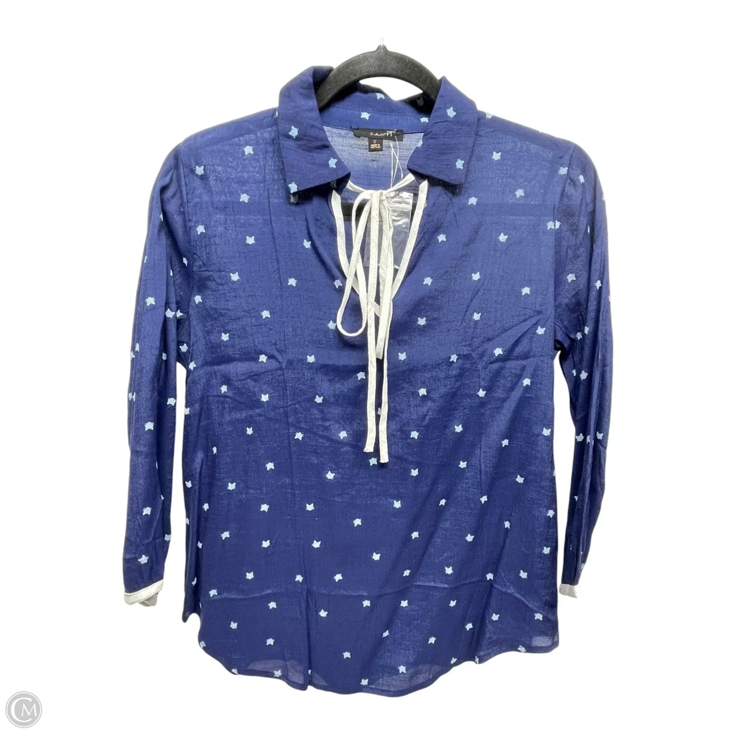 Top Long Sleeve By EM In Blue, Size: S