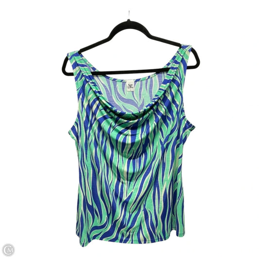 Top Sleeveless By Sew In Love In Blue & Green, Size: Xl