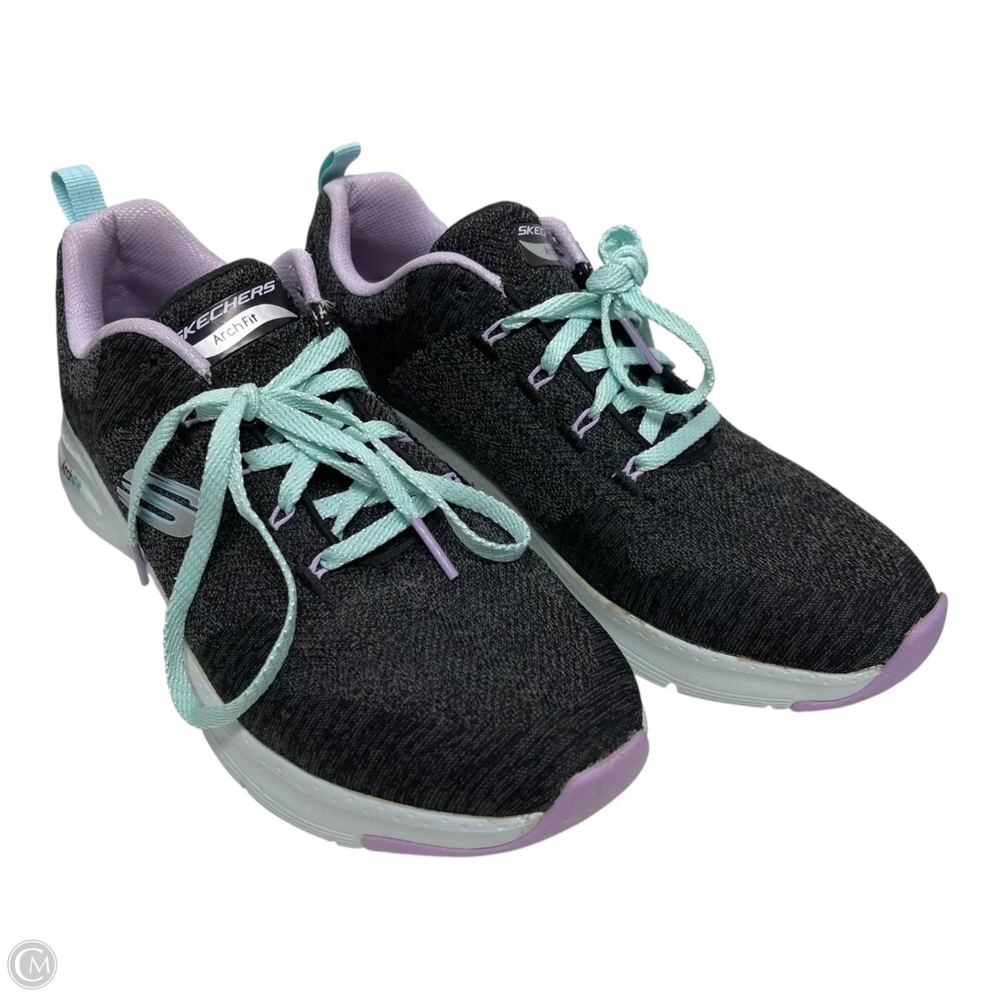 Shoes Sneakers By Skechers In Grey & Purple, Size: 8