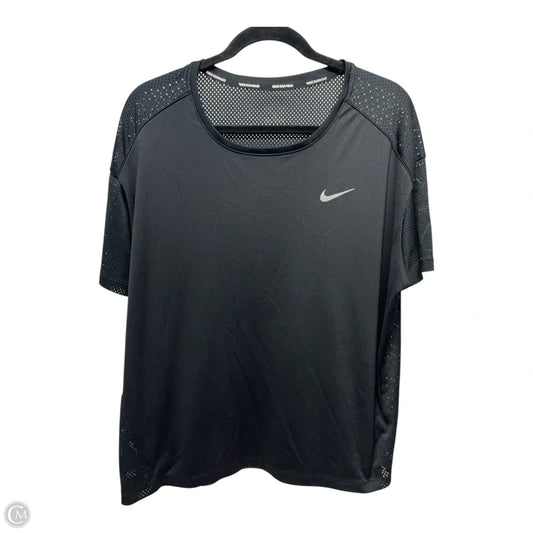 Athletic Top Short Sleeve By Nike Apparel In Black, Size: 1x