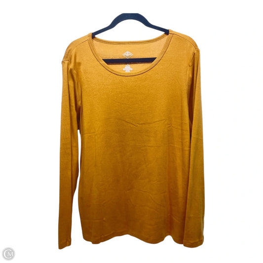 Top Long Sleeve Basic By St Johns Bay In Yellow, Size: Xl