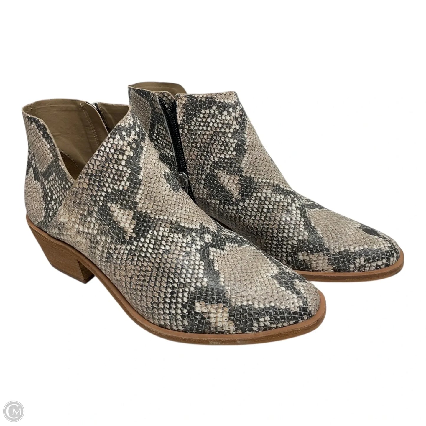 Boots Ankle Heels By Vince Camuto In Snakeskin Print, Size: 8.5