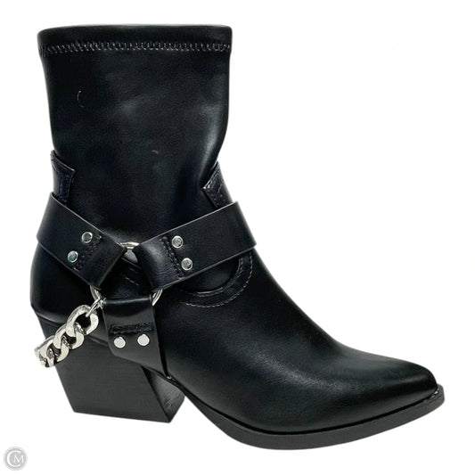 Boots Ankle Heels By Dolce Vita In Black & Silver, Size: 5
