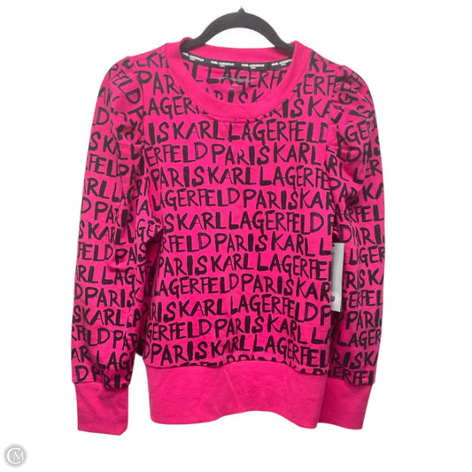 Sweater Designer By Karl Lagerfeld In Black & Pink, Size: M