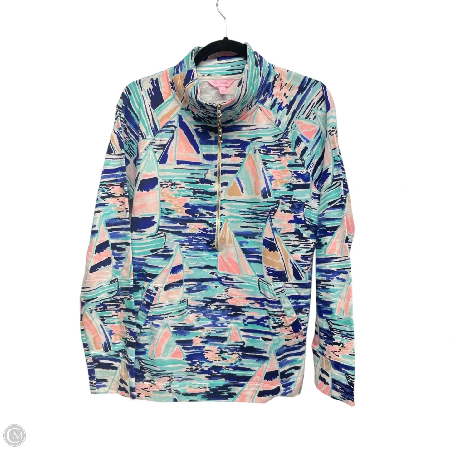 Jacket Designer By Lilly Pulitzer In Blue & White, Size: L