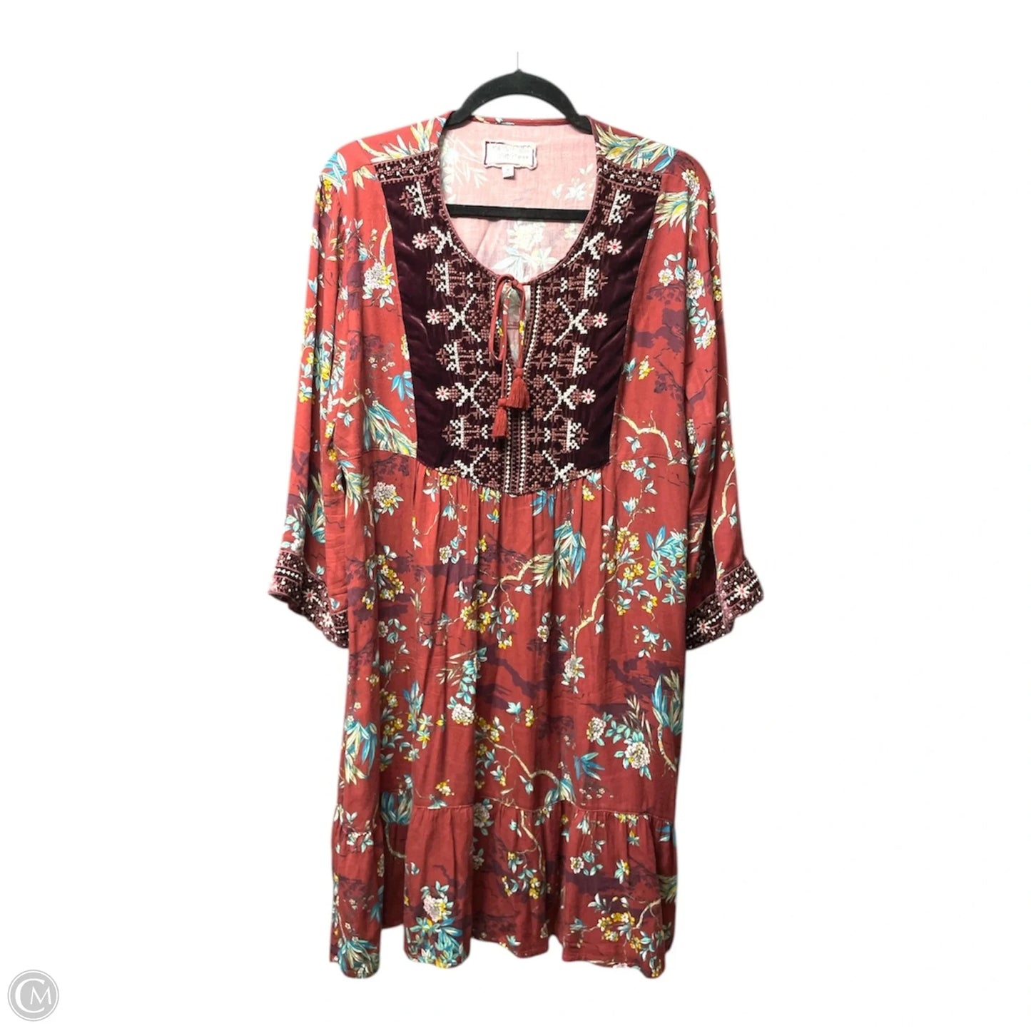 Dress Casual Short By Johnny Was In Floral Print, Size: M
