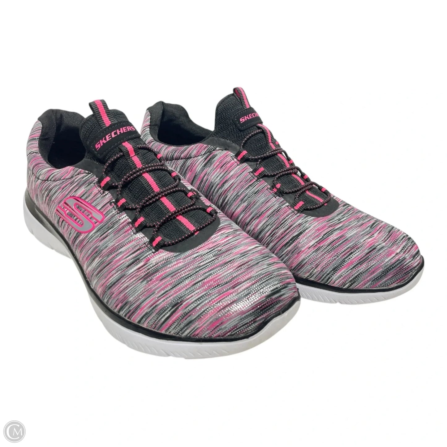 Shoes Sneakers By Skechers In Black & Pink, Size: 8