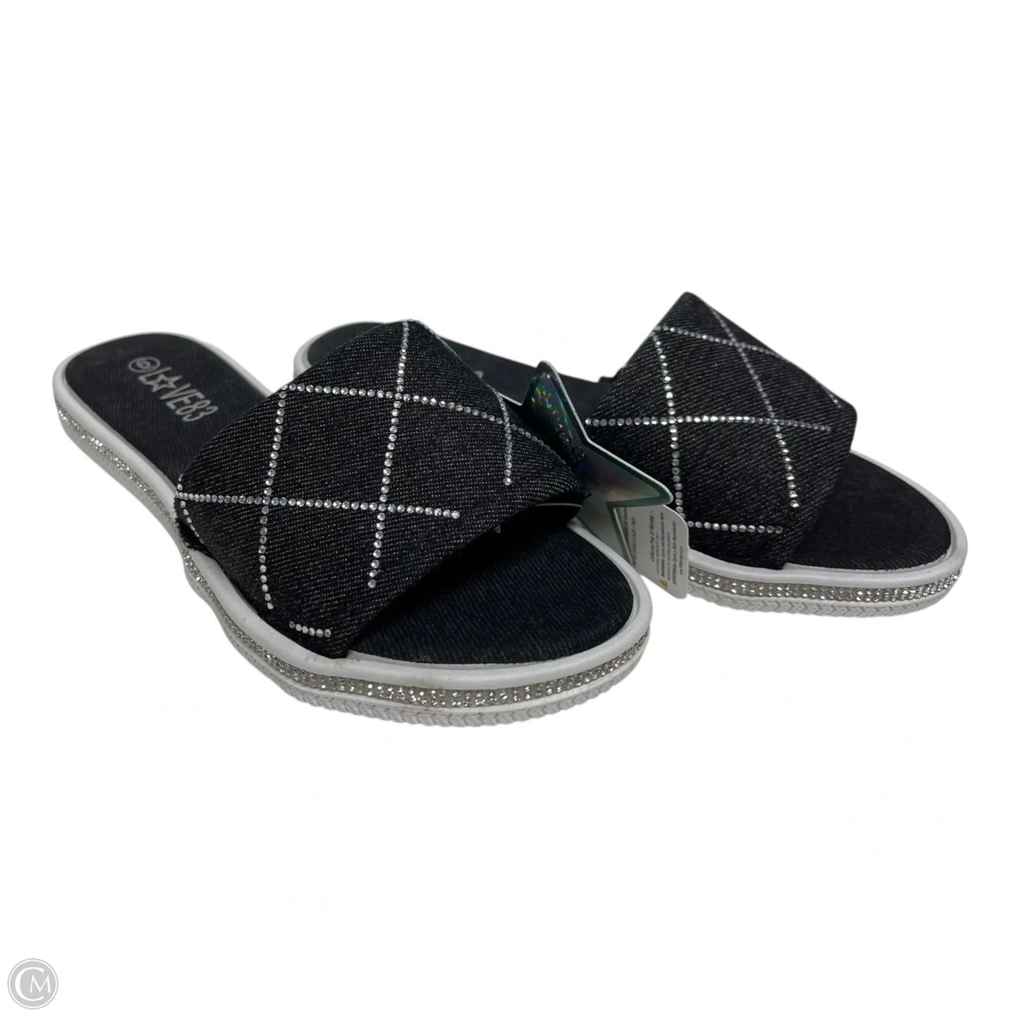 Sandals Flats By Clothes Mentor In Black & White, Size: 6