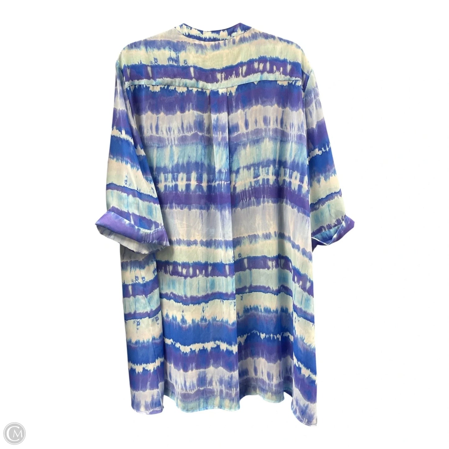 Blouse 3/4 Sleeve By Chicos In Blue, Size: Xxl