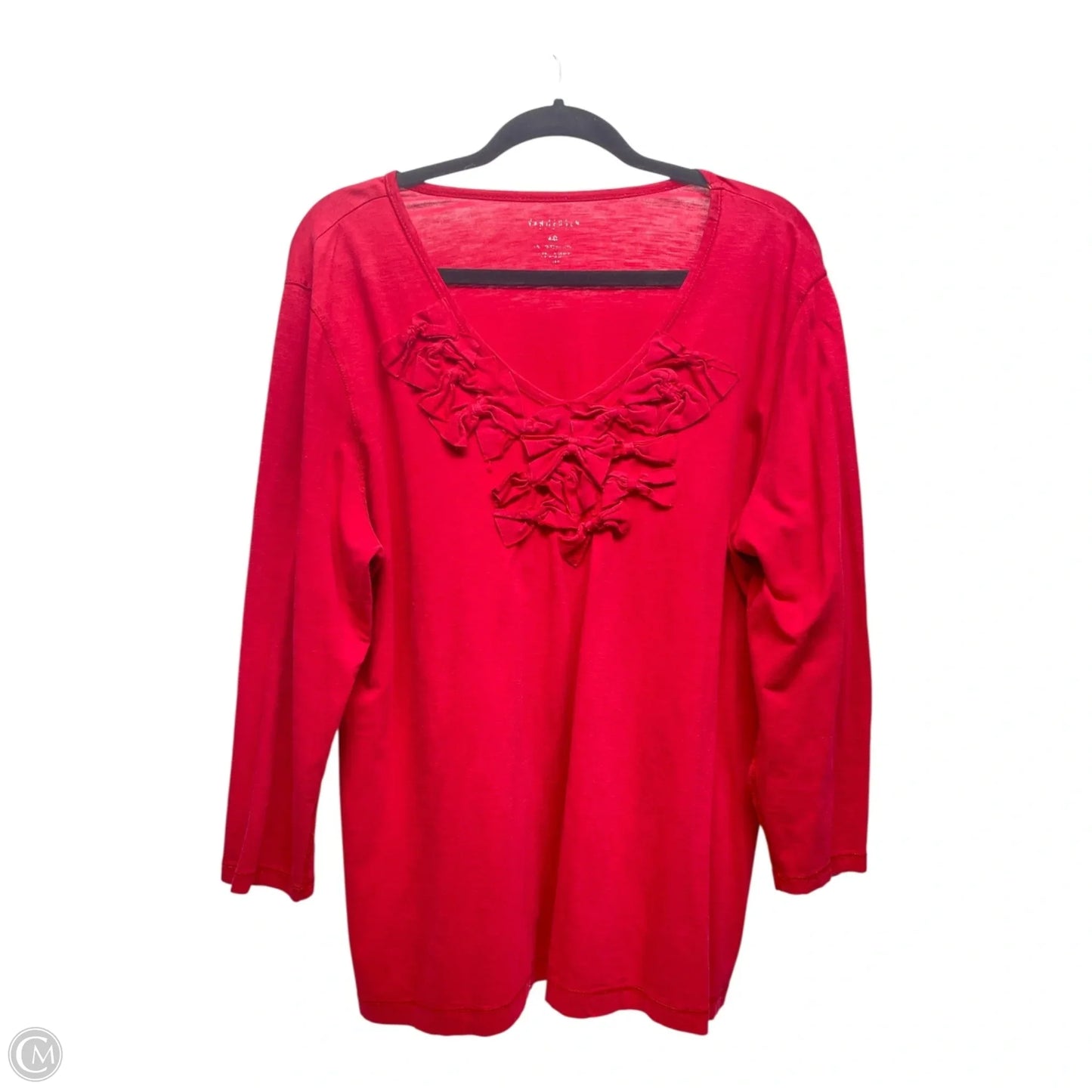 Top Long Sleeve By Van Heusen In Red, Size: Xxl