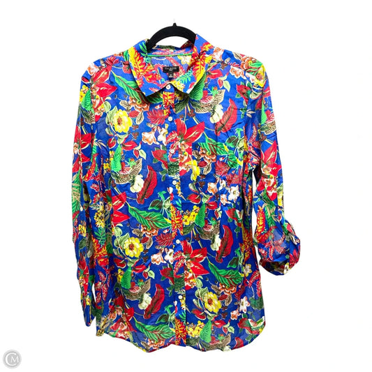 Top 3/4 Sleeve By Talbots In Floral Print, Size: 1x