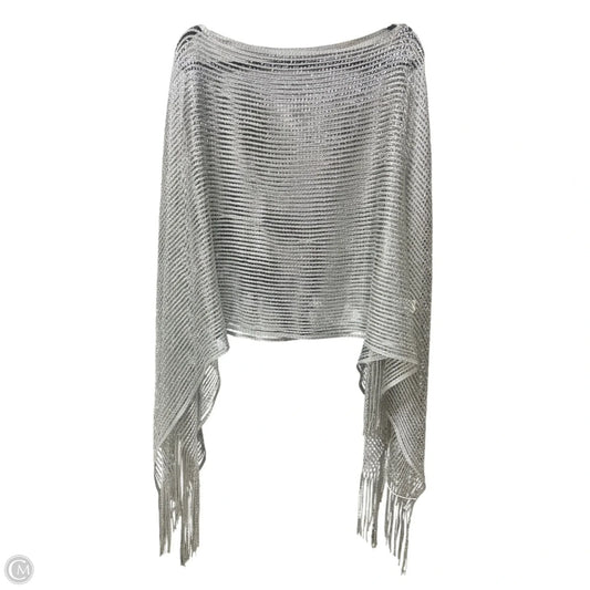 Poncho By Clothes Mentor In Silver, Size: Osfm