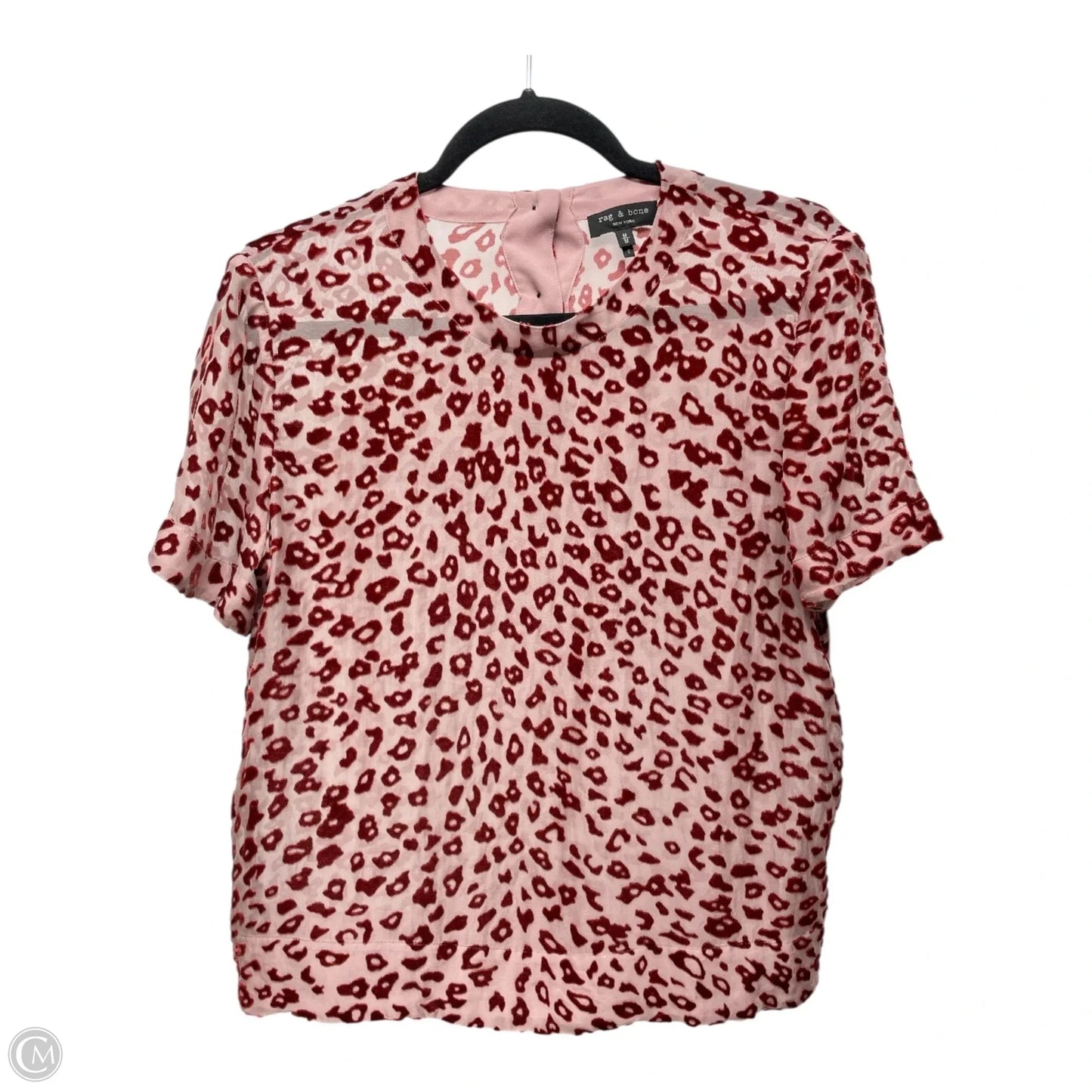 Top Short Sleeve By Rag And Bone In Pink & Red, Size: M