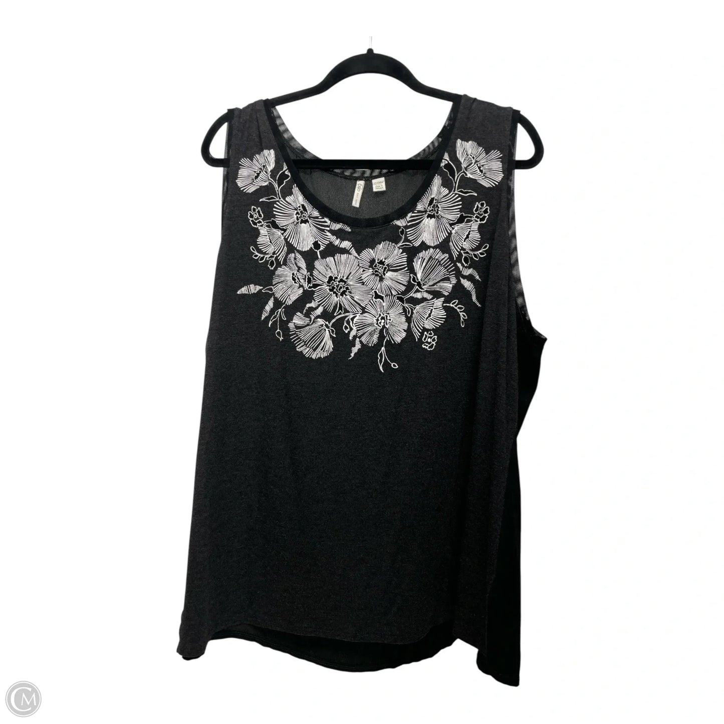 Top Sleeveless By Cato In Black & White, Size: 4x
