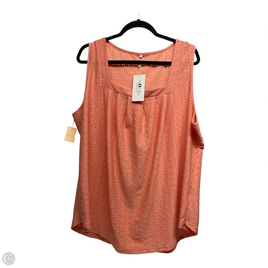 Top Sleeveless By Clothes Mentor In Orange, Size: 3x