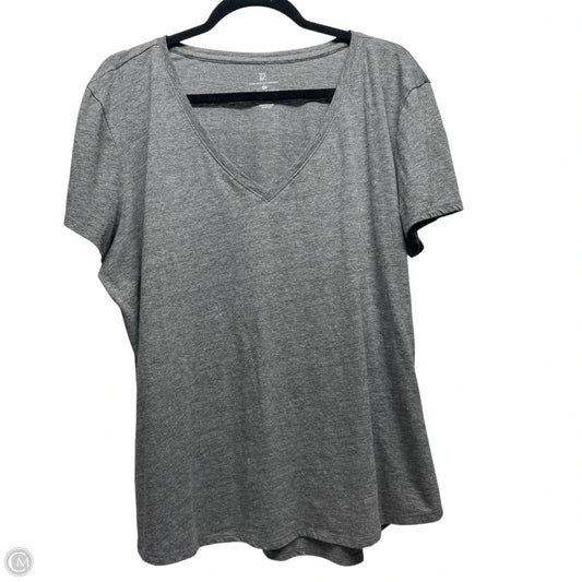 Top Short Sleeve Basic By New York And Co In Grey, Size: Xxl