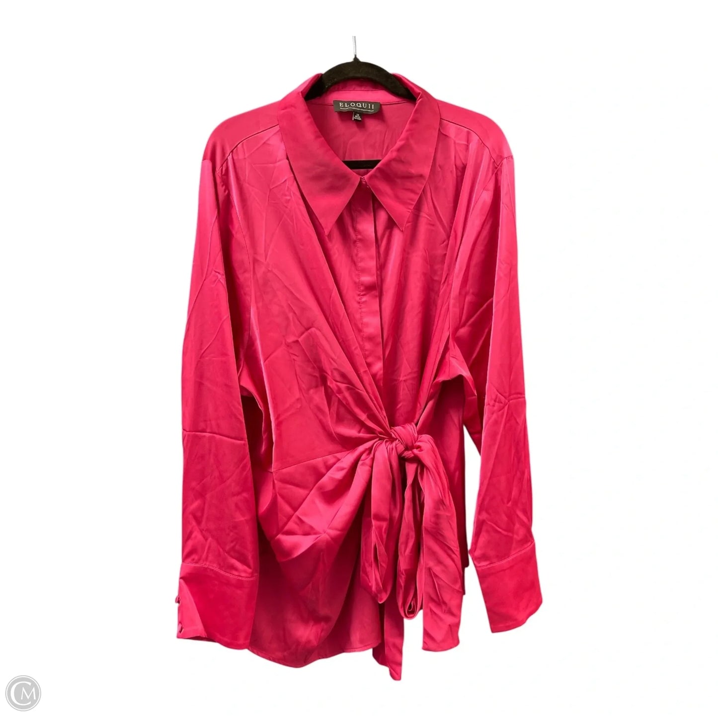 Top Long Sleeve By Eloquii In Pink, Size: 4x