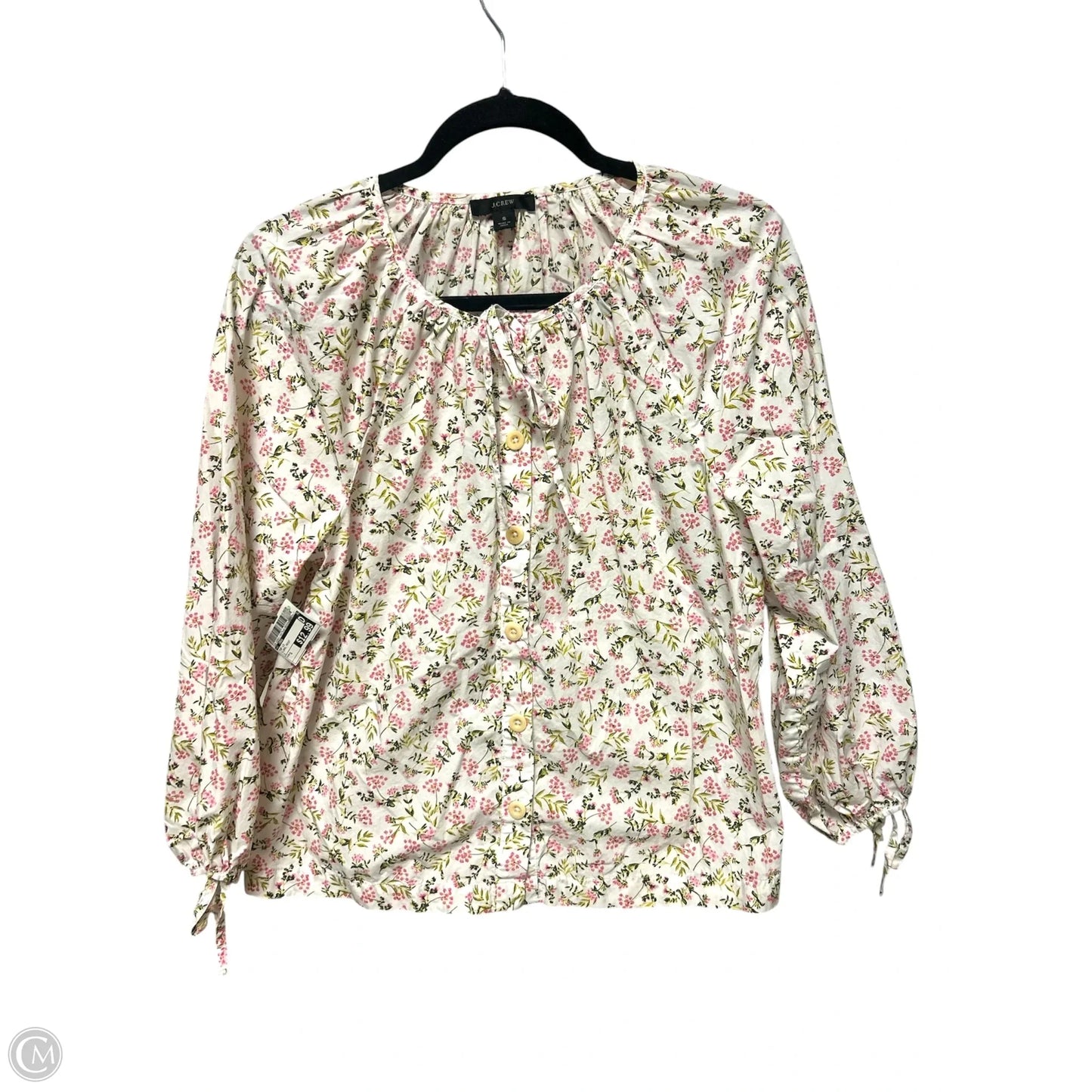 Top Long Sleeve By J. Crew In Floral Print, Size: S