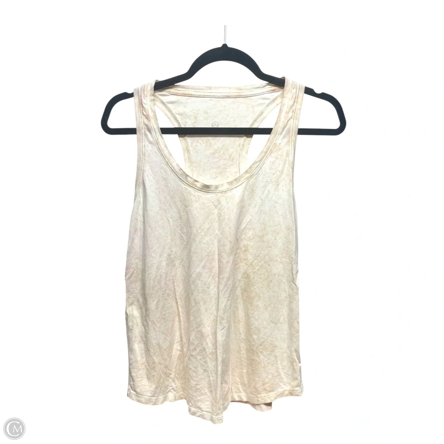 Athletic Tank Top By Lululemon In Orange & White, Size: S