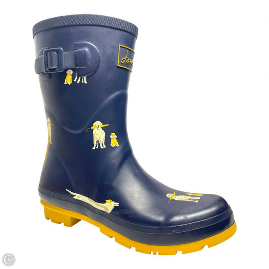 Boots Rain By Joules In Blue & Yellow, Size: 9