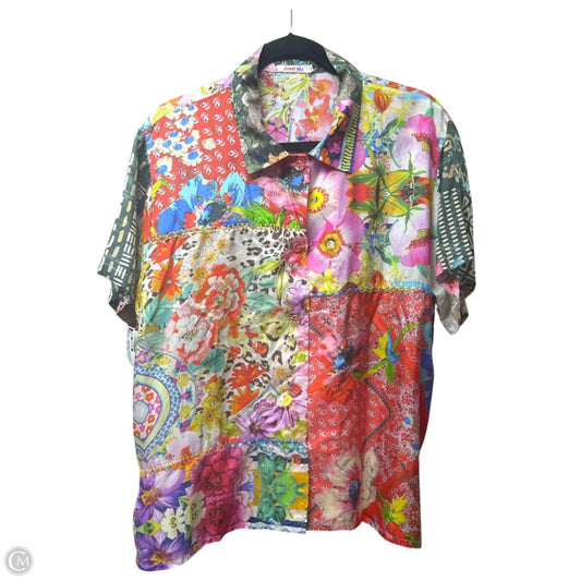 Top Short Sleeve Designer By Johnny Was In Floral Print, Size: M