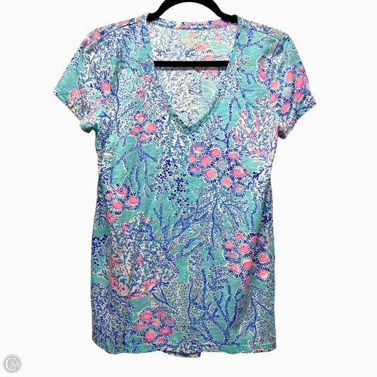 Top Short Sleeve Designer By Lilly Pulitzer In Blue, Size: Xs