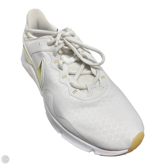 Shoes Sneakers By Nike In Gold & White, Size: 8.5