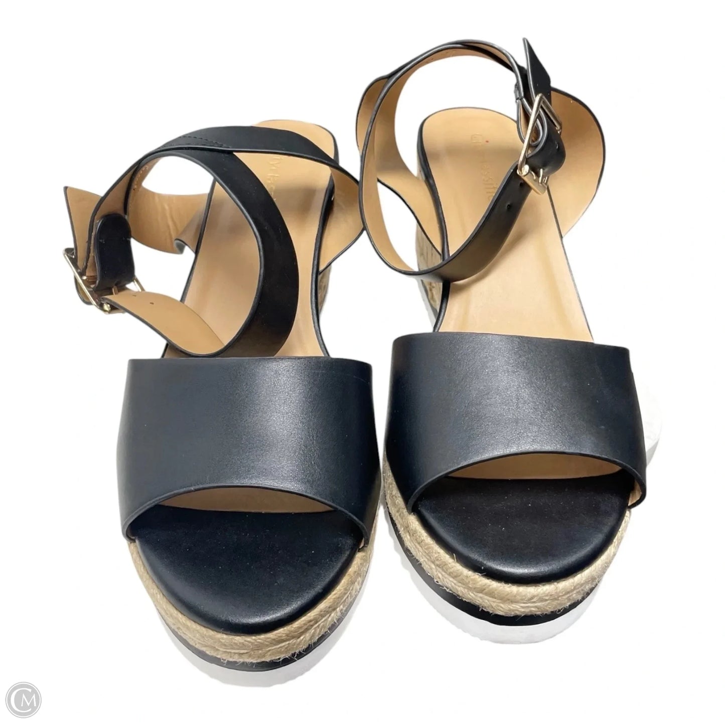 Sandals Heels Wedge By City Classified In Black & Tan, Size: 9