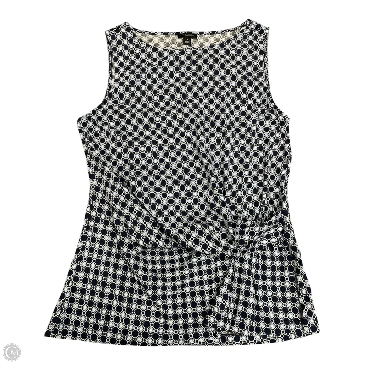 Top Sleeveless By Ann Taylor In Blue & White, Size: M