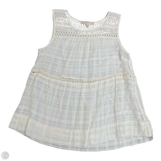 Top Sleeveless By Loft In White, Size: M