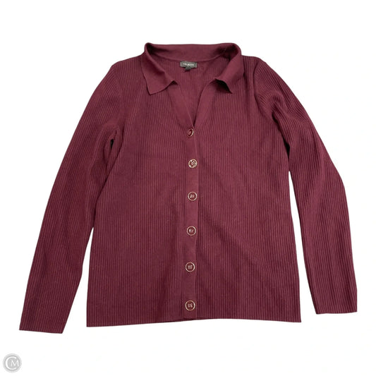 Sweater Cardigan By Talbots In Maroon, Size: M