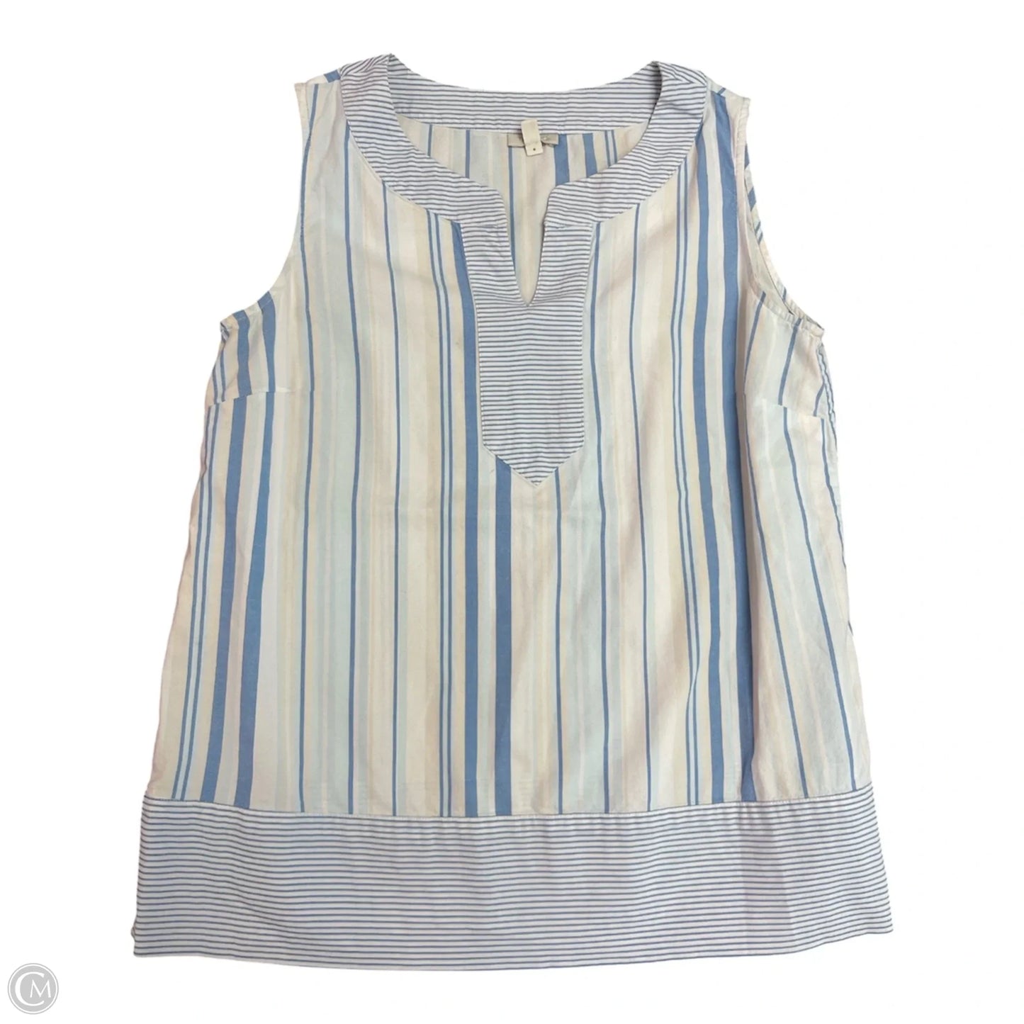 Top Sleeveless By Talbots In Blue & White, Size: S