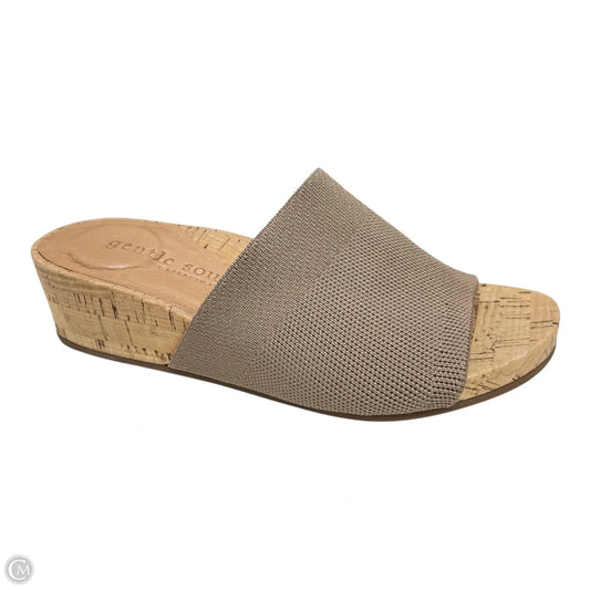 Sandals Heels Wedge By Gentle Souls In Tan, Size: 8