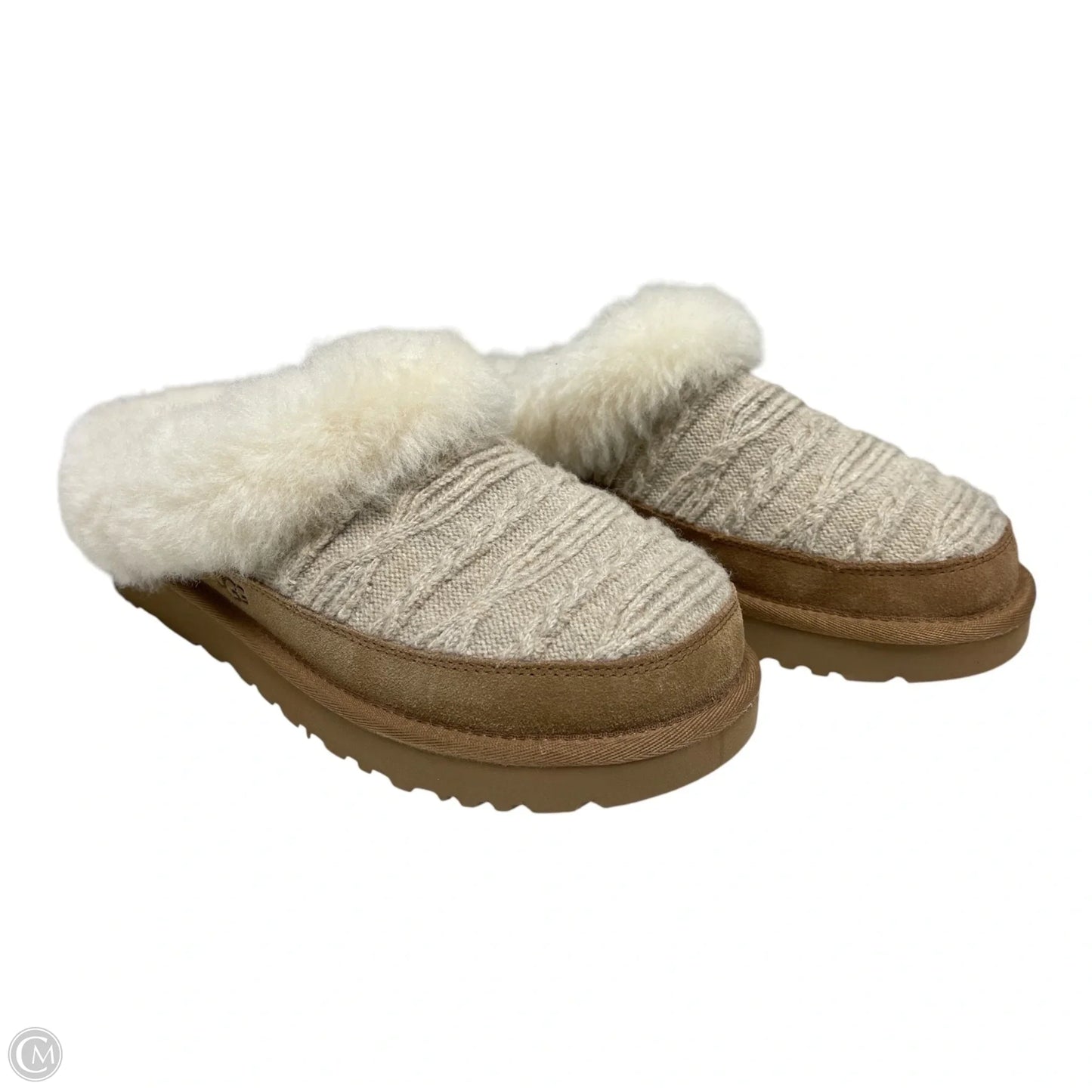 Slippers Designer By Ugg In Tan, Size: 9.5