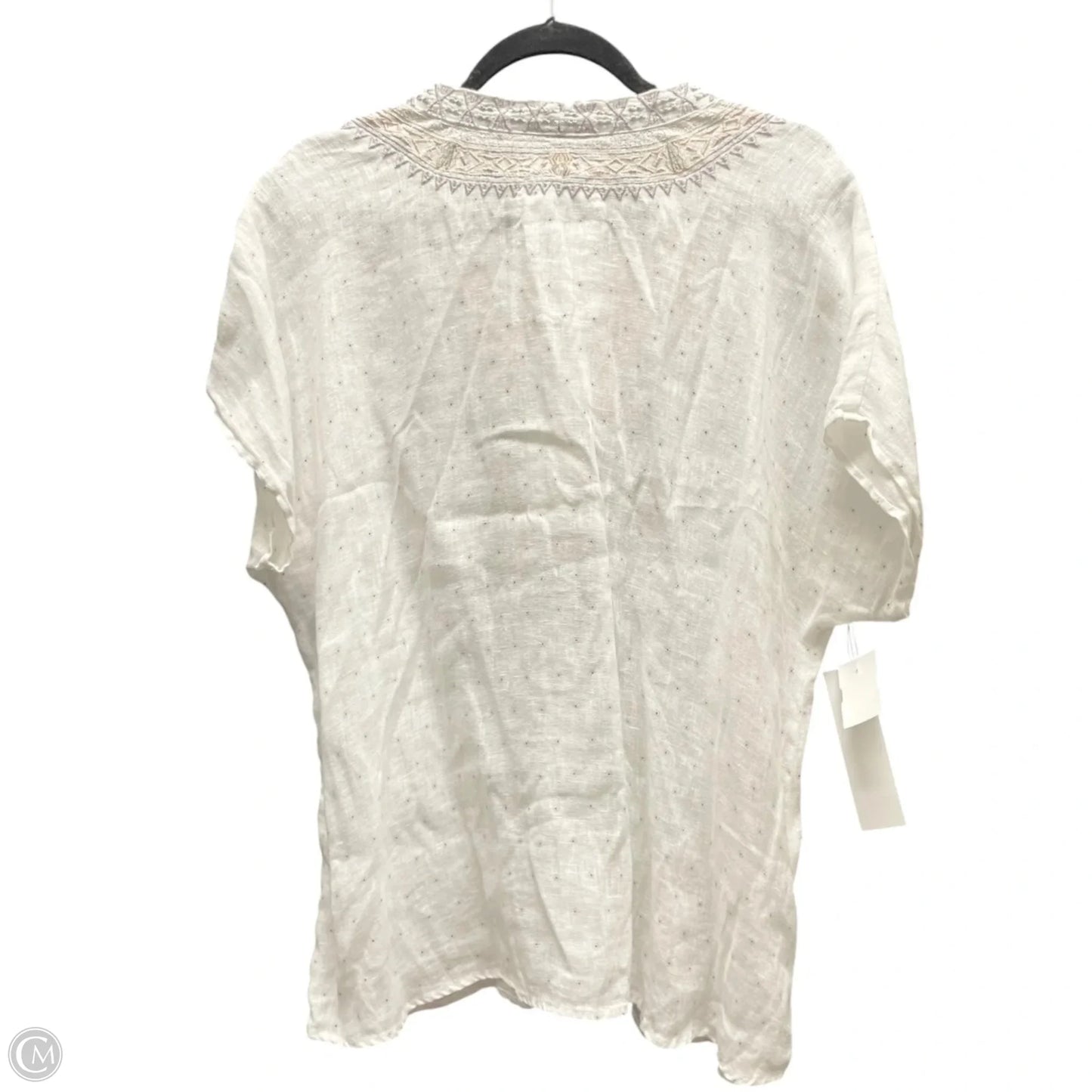 Top Short Sleeve Designer By Johnny Was In White, Size: S