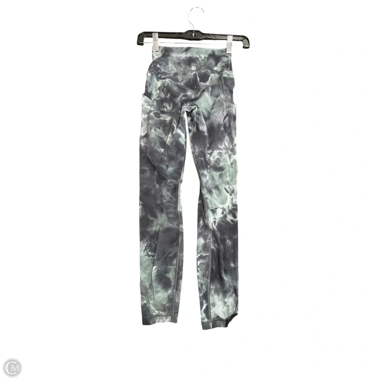 Athletic Leggings By Lululemon In Black & Green, Size: 0