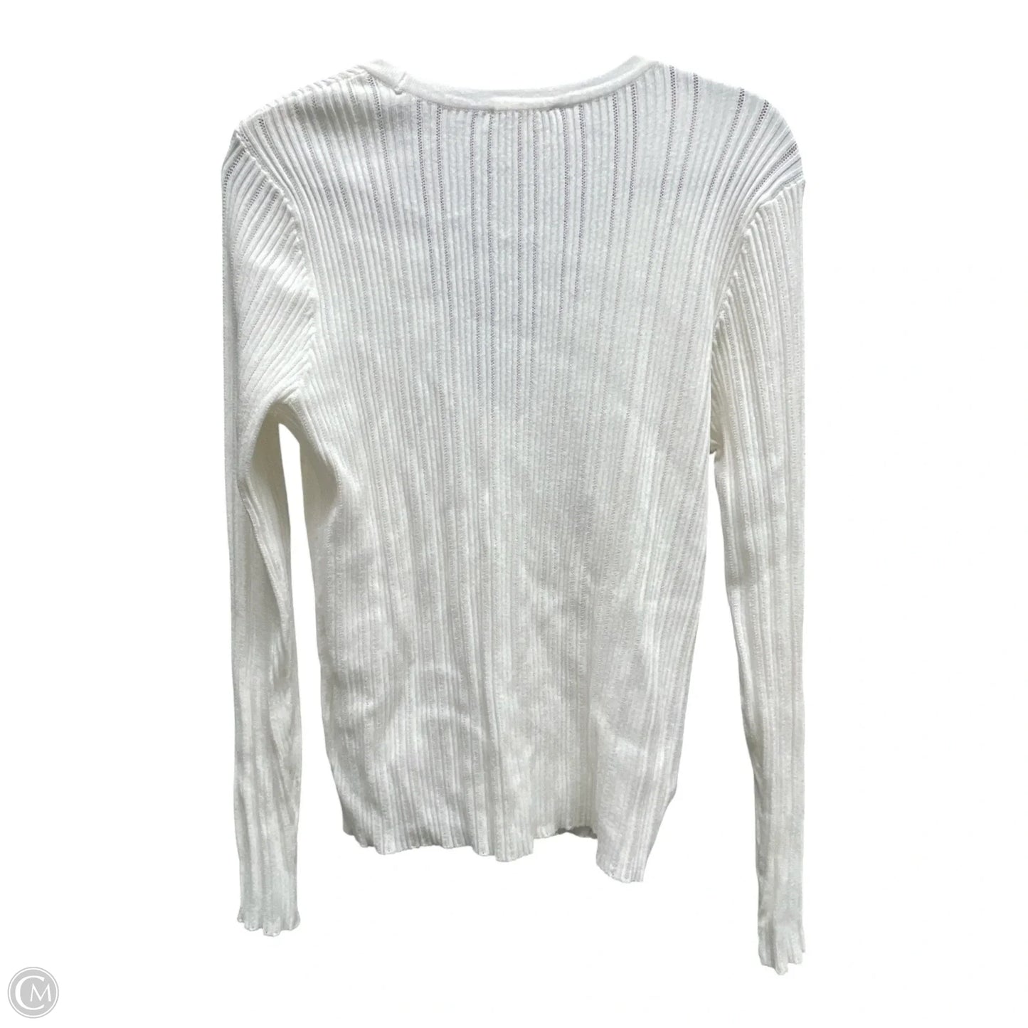 Cardigan Designer By Halston In White, Size: L