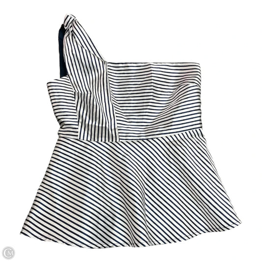 Top Sleeveless By Banana Republic In Blue & White, Size: 0p