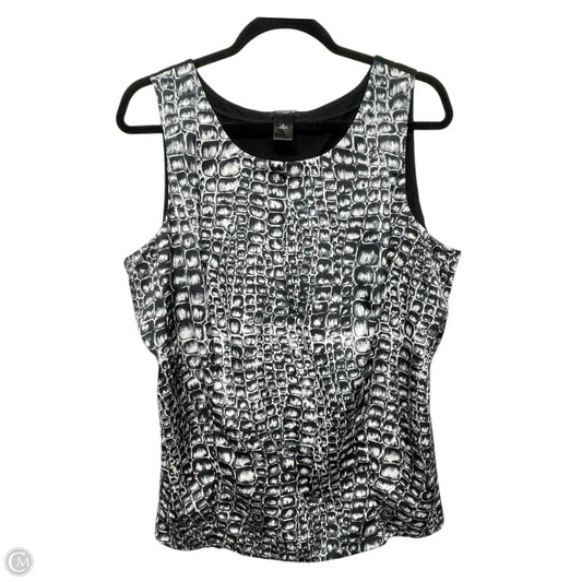 Top Sleeveless By Ann Taylor In Black & White, Size: Xl