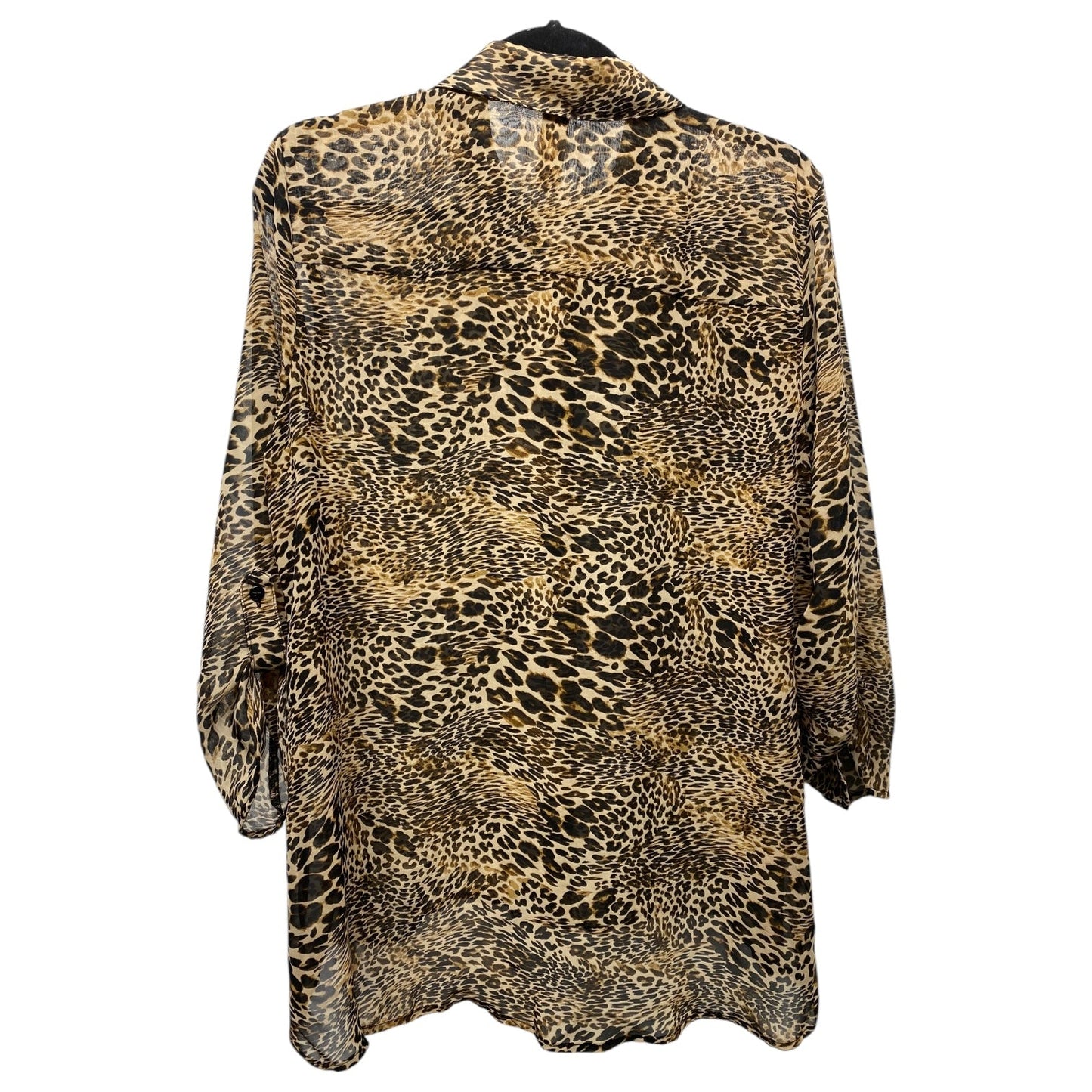 Top Long Sleeve By No Boundaries In Animal Print, Size: 2x