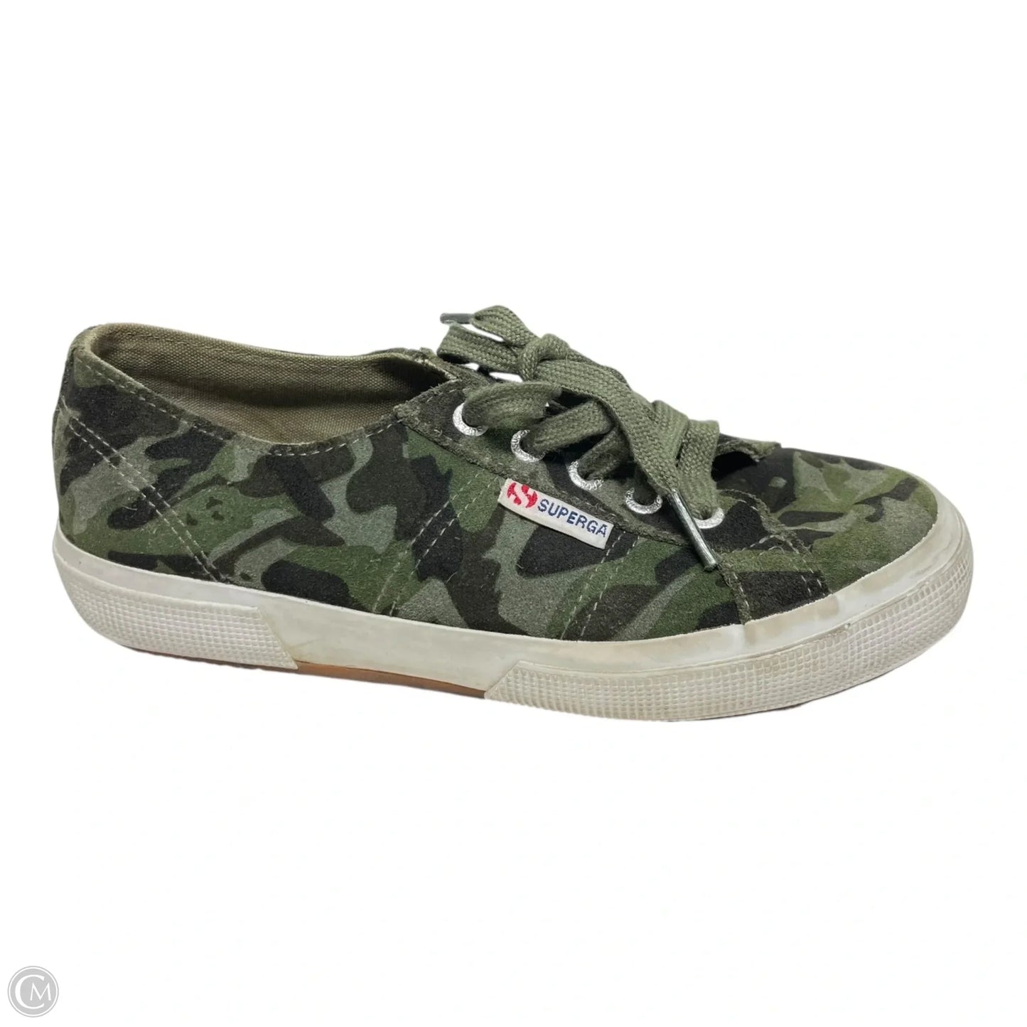 Shoes Sneakers By Superga In Green & White, Size: 6